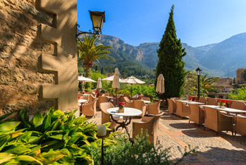 Restaurant terrace in Deia